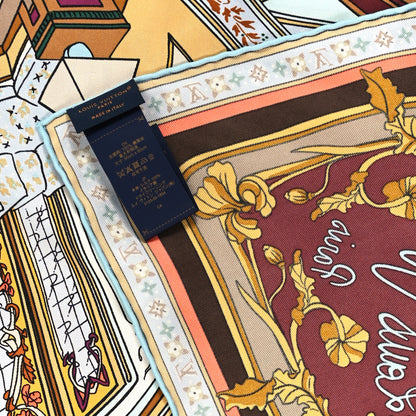 Louis Vuitton Silk Maison De Familie Square Scarf 90 Tan 3 of 3