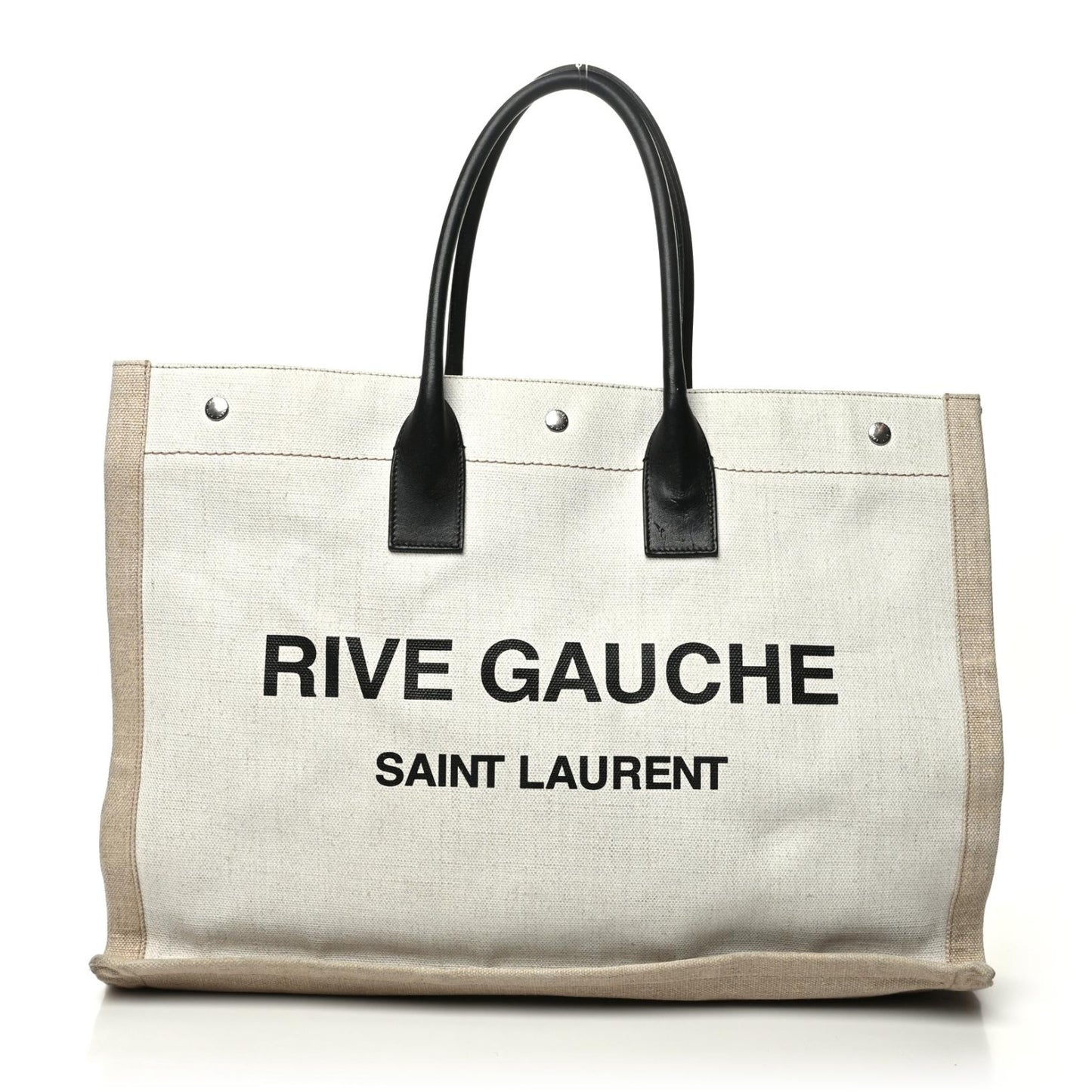 Linen Calfskin Rive Gauche Tote Optic White