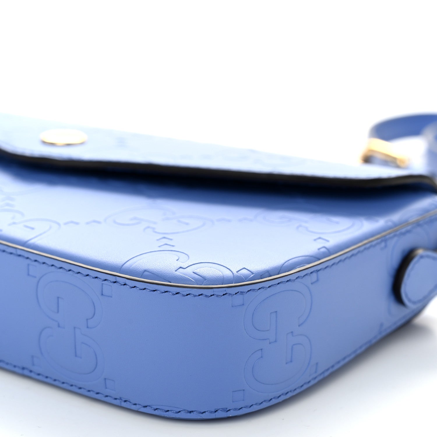 Gucci Calfskin GG Super Mini Shoulder Bag Blue 10 of 10