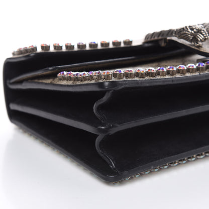 Gucci GG Supreme Monogram Crystal Small Dionysus Shoulder Bag Black 10 of 12