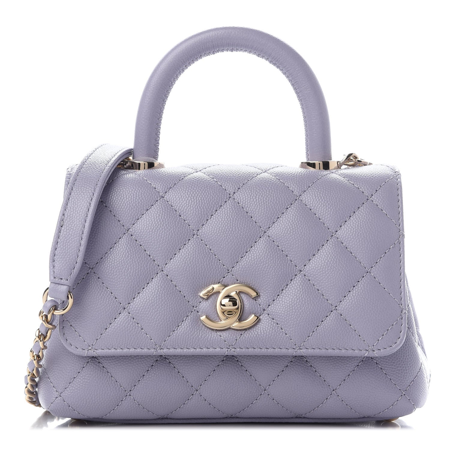 Chanel Caviar Quilted Extra Mini Coco Handle Flap Light Purple 1 of 8
