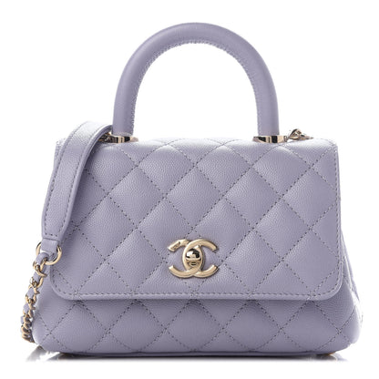 Chanel Caviar Quilted Extra Mini Coco Handle Flap Light Purple 1 of 8