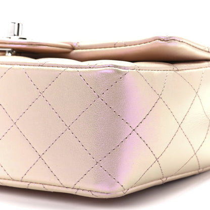 Chanel Iridescent Calfskin Quilted Mini Rectangular Flap Pink 12 of 13