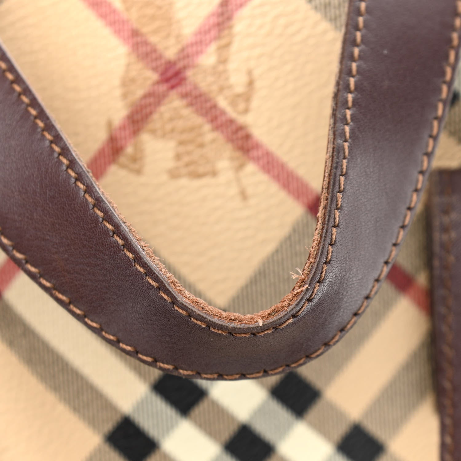 Burberry Haymarket Check Studded Tote Chocolate 12 of 19