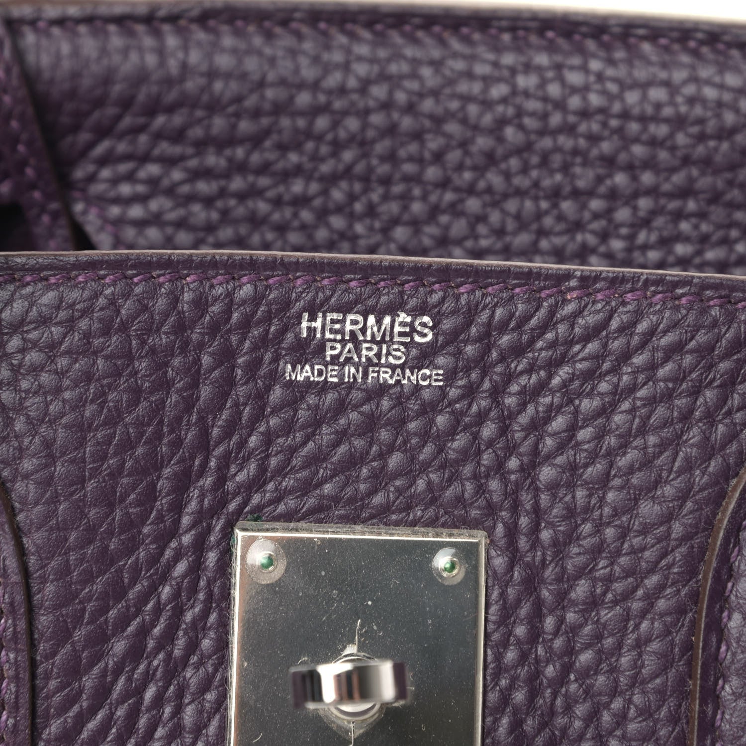 Hermes Taurillon Clemence Birkin 30 Raisin 5 of 9