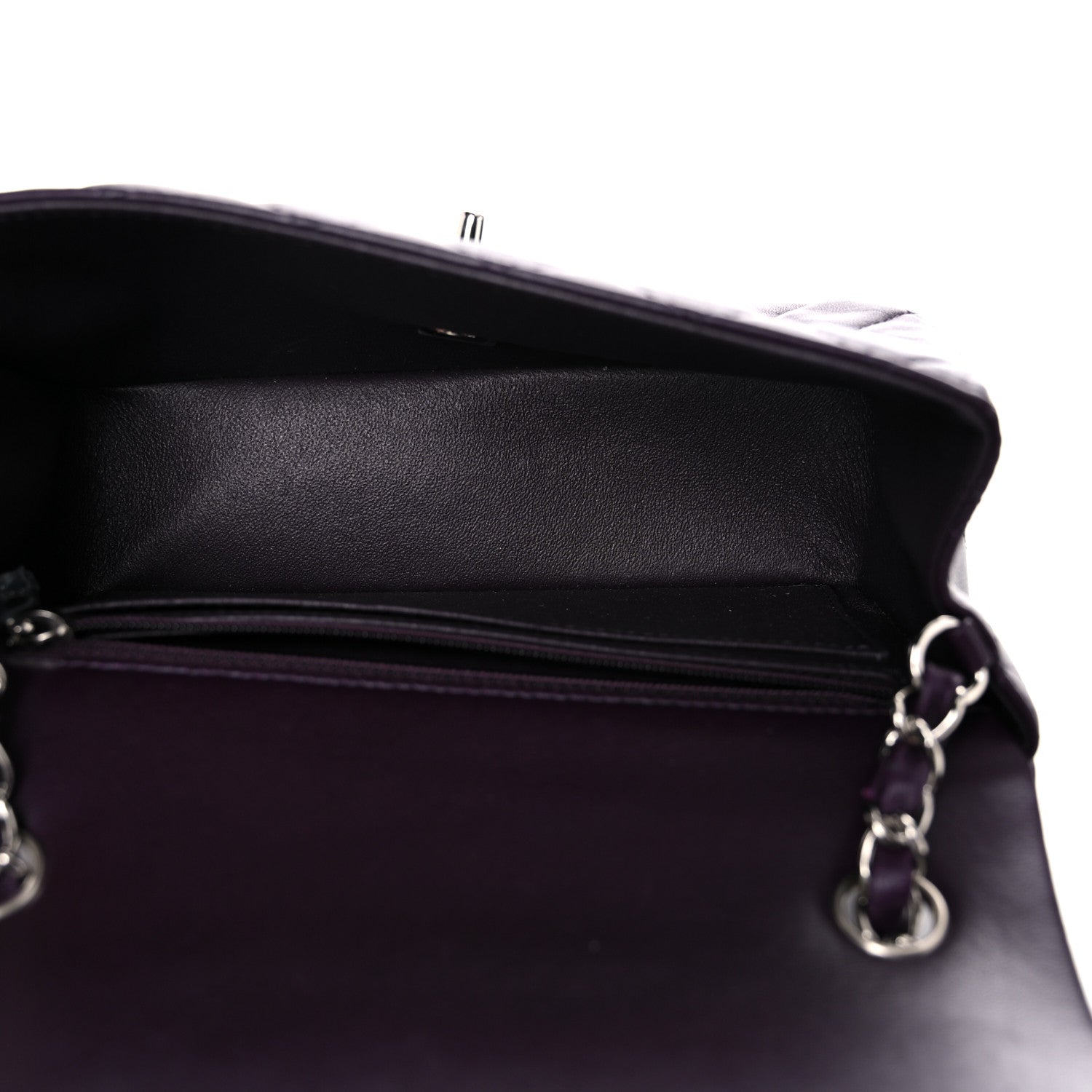 Chanel Lambskin Quilted Mini Rectangular Flap Dark Purple 5 of 13