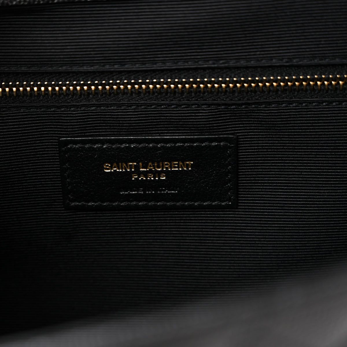 Grain De Poudre Textured Mixed Matelasse Large Triquilt Monogram Satchel Black
