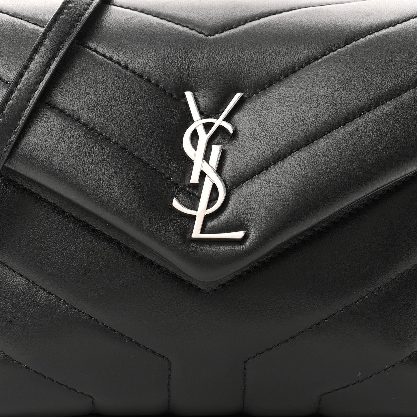 Calfskin Y Quilted Monogram Toy Loulou Crossbody Bag Black