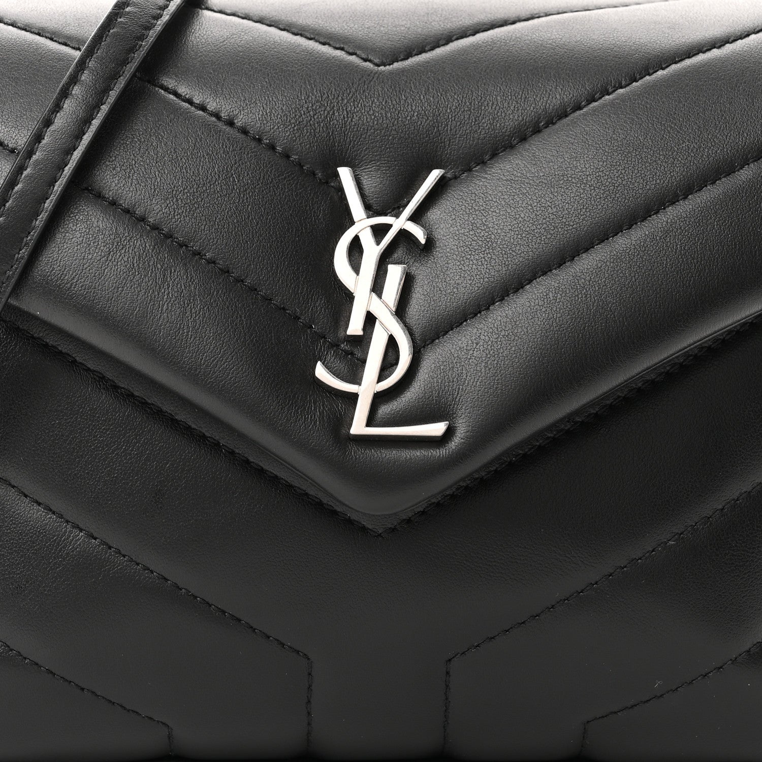 Saint Laurent Calfskin Y Quilted Monogram Toy Loulou Crossbody Bag Black 7 of 10