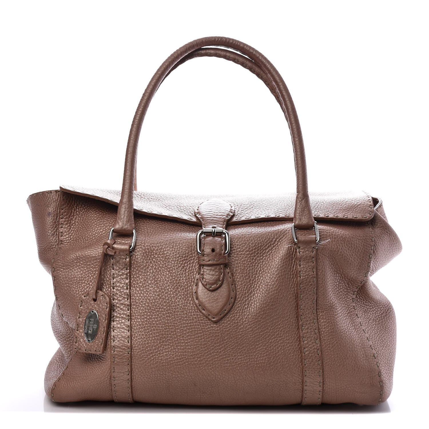 Fendi Cuoio Romano Selleria Large Linda Satchel Bronzo 1 of 23