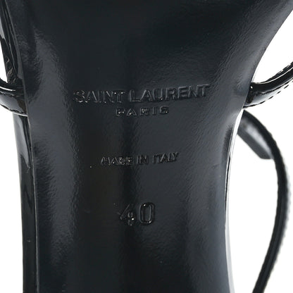 Saint Laurent Patent Cassandra 110 Ankle Strap Sandals 40 Black 6 of 7