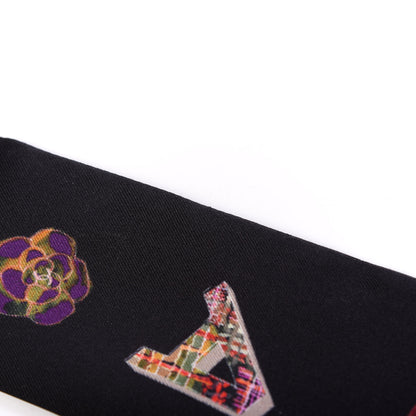 Chanel Silk Bandeau Scarf Black Multicolor 4 of 4
