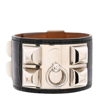 Hermes Shiny Alligator Collier De Chien CDC Bracelet Black 11 of 12
