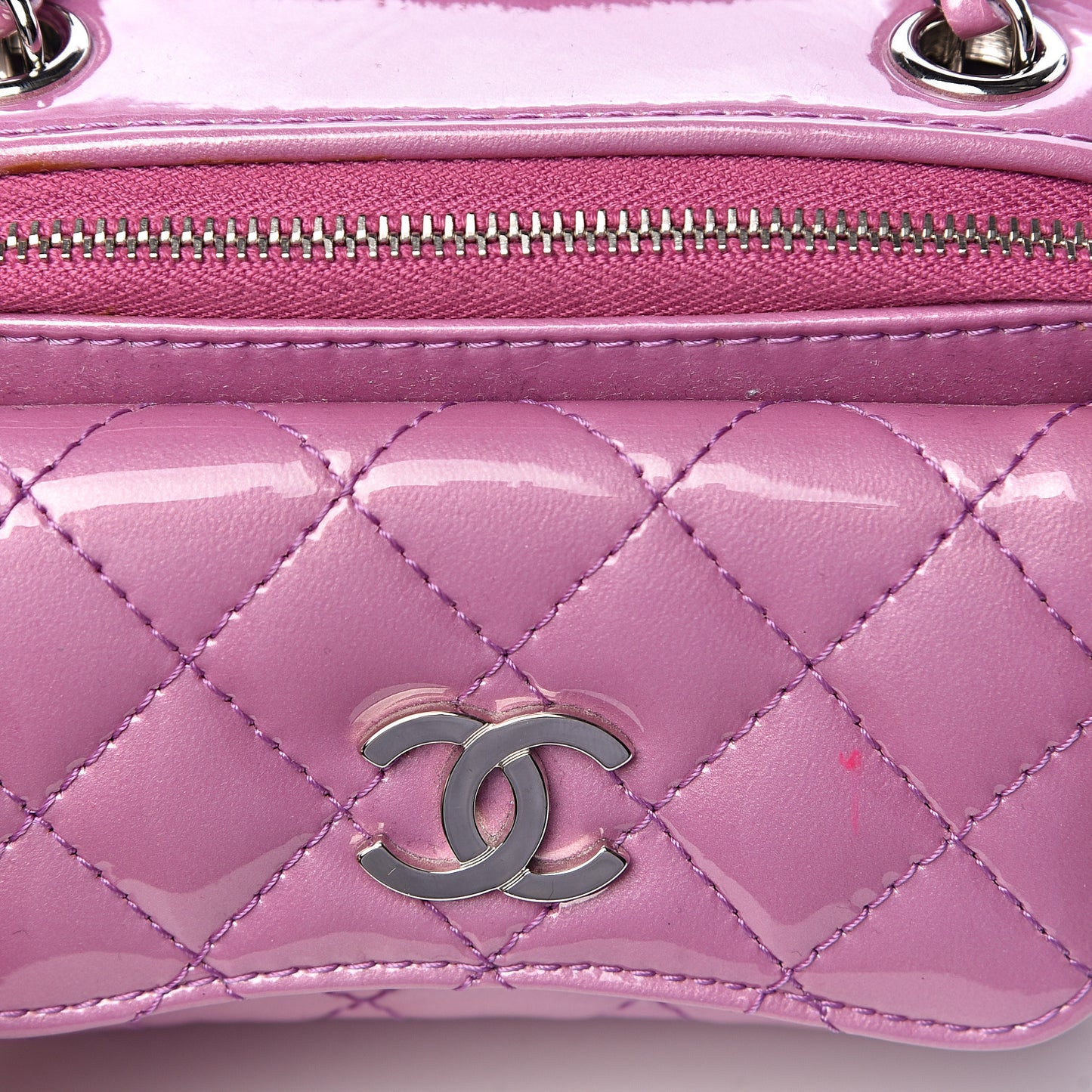 Patent Quilted Small Pocket Box Camera Case Purple