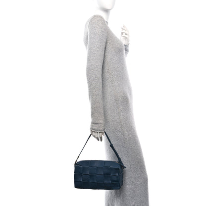 Bottega Veneta Grained Calfskin Maxi Intrecciato Brick Cassette Bag Deep Blue 2 of 9