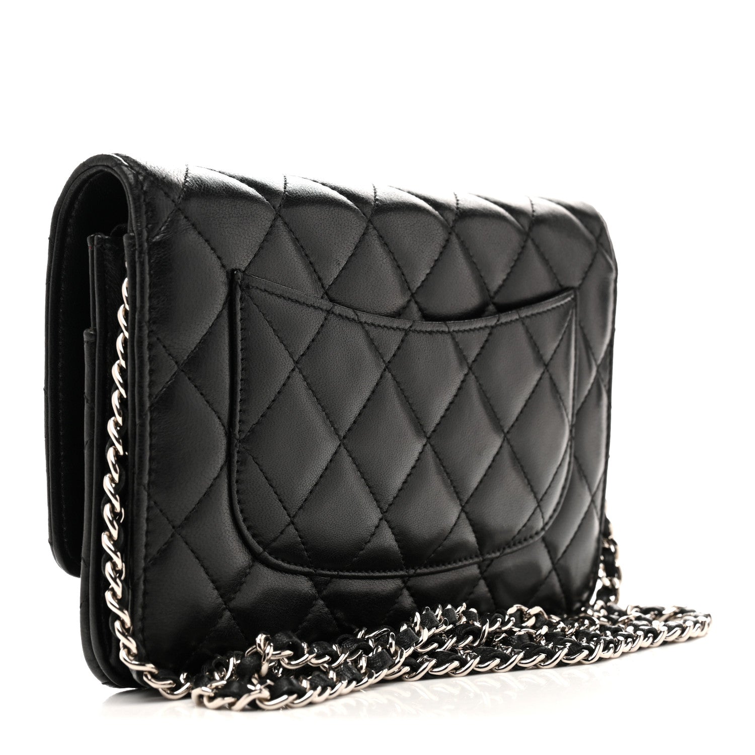 Chanel Lambskin Quilted Wallet On Chain WOC Black 2 of 13