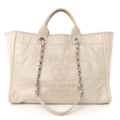 Chanel Glazed Calfskin Medium Deauville Tote Ivory 1 of 13