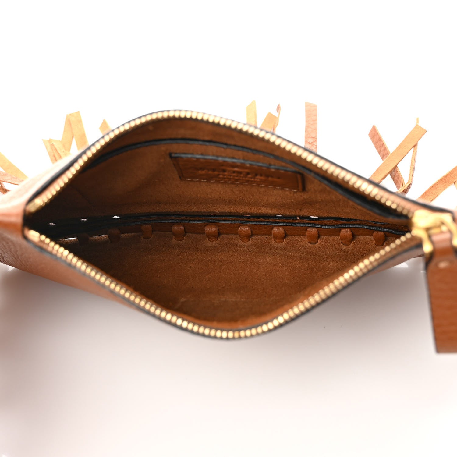 Valentino Garavani Grained Calfskin C-Rockee Sagittarius Fringe Clutch Brown 5 of 6