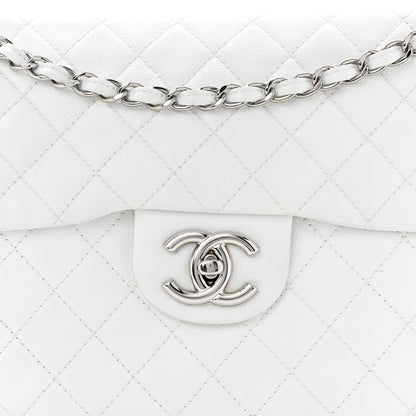Chanel Caviar Quilted Maxi Single Flap White 8 of 13