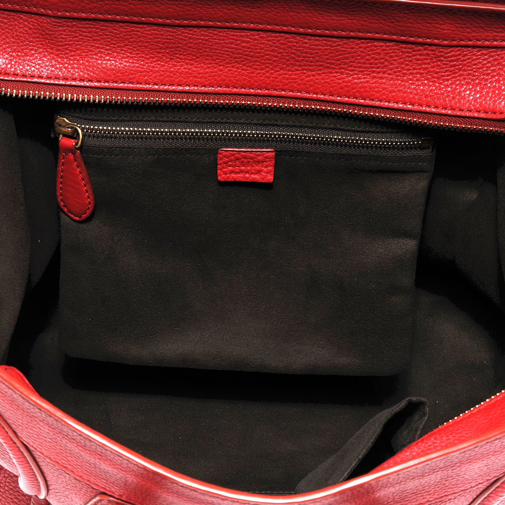 Celine Pebbled Leather Mini Luggage Bag Red 8 of 8
