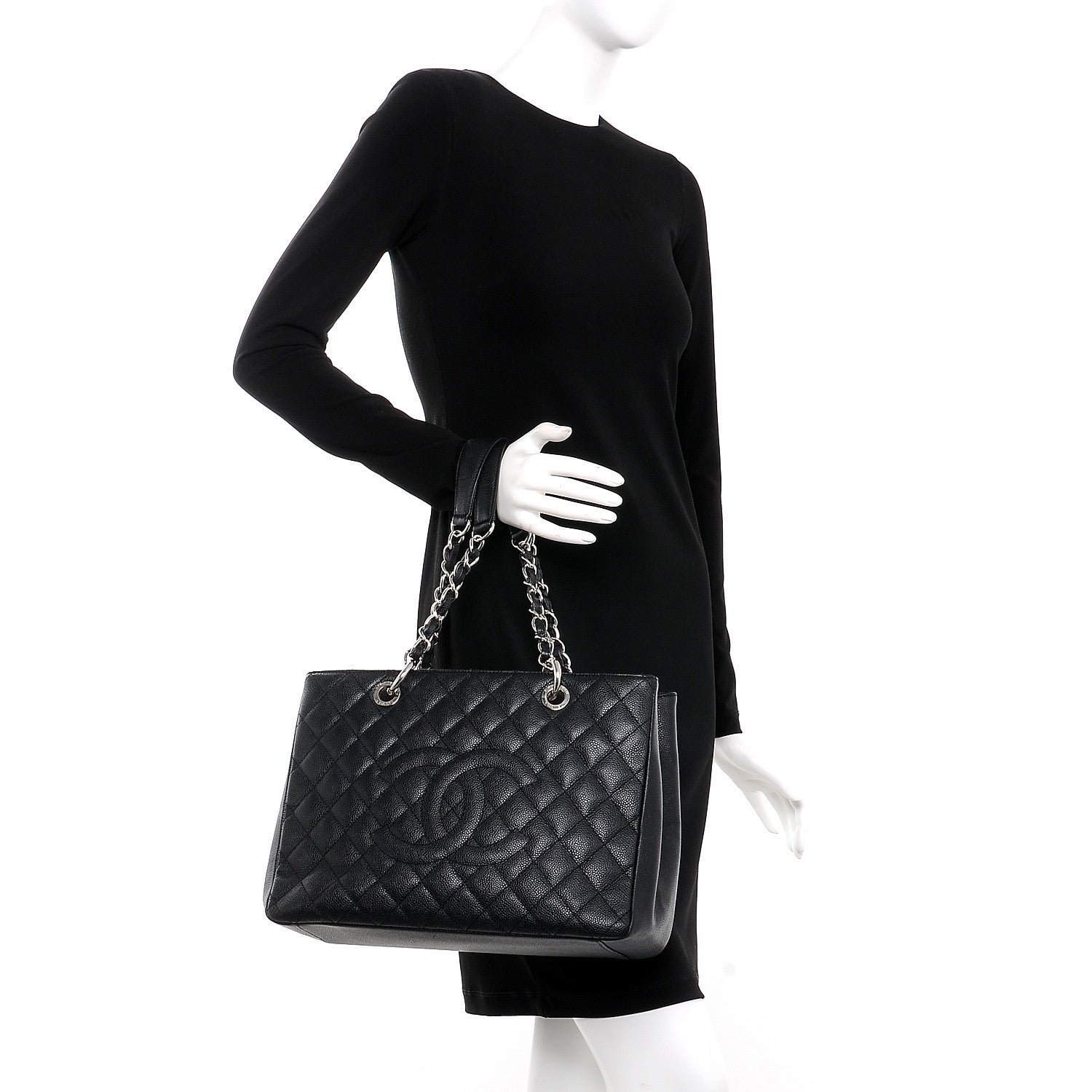 Chanel Caviar Quilted Grand Shopping Tote GST Black 2 of 7
