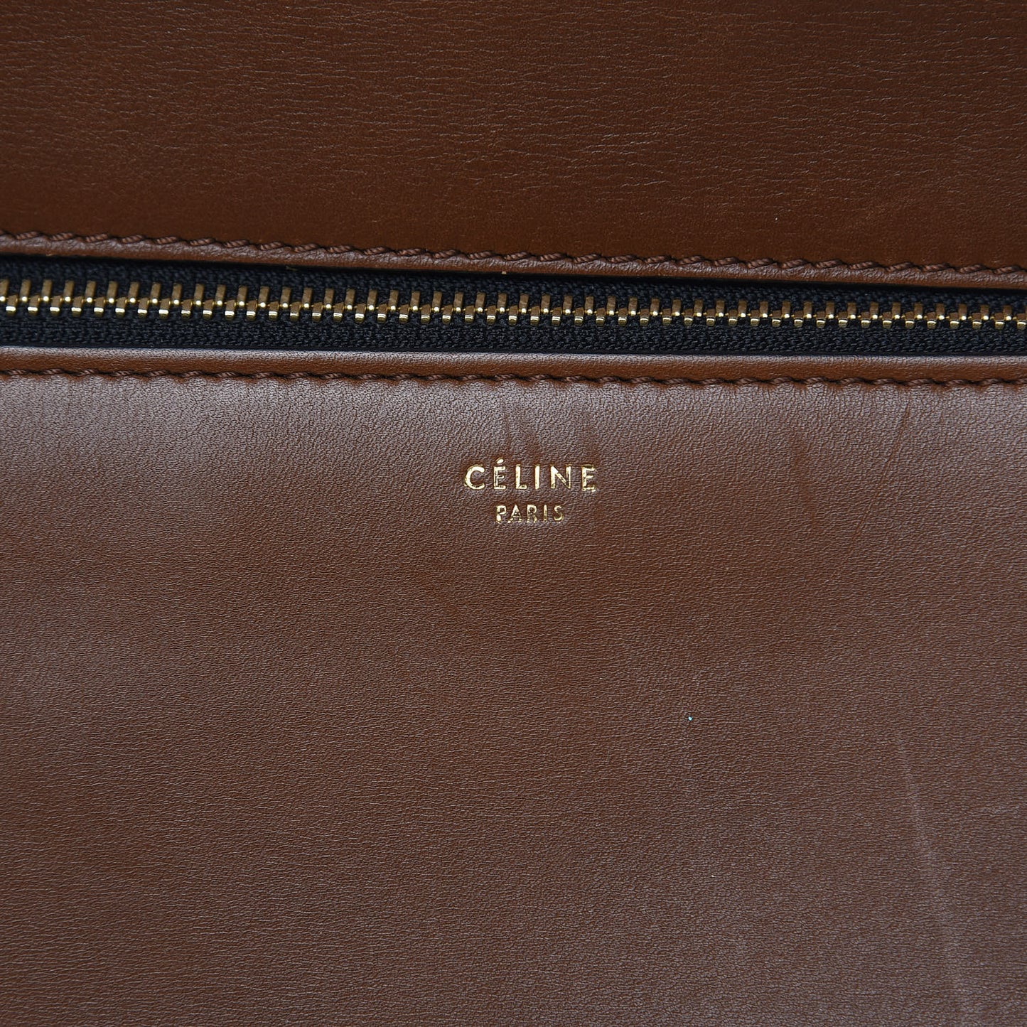 Smooth Calfskin Large Edge Shoulder Bag Brown