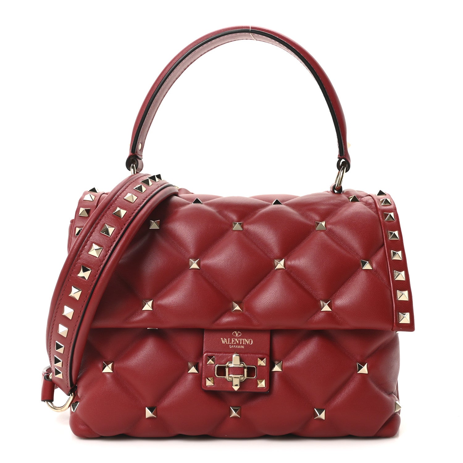 Valentino Garavani Nappa Medium Candystud Top Handle Bag Rosso Valentino 1 of 9
