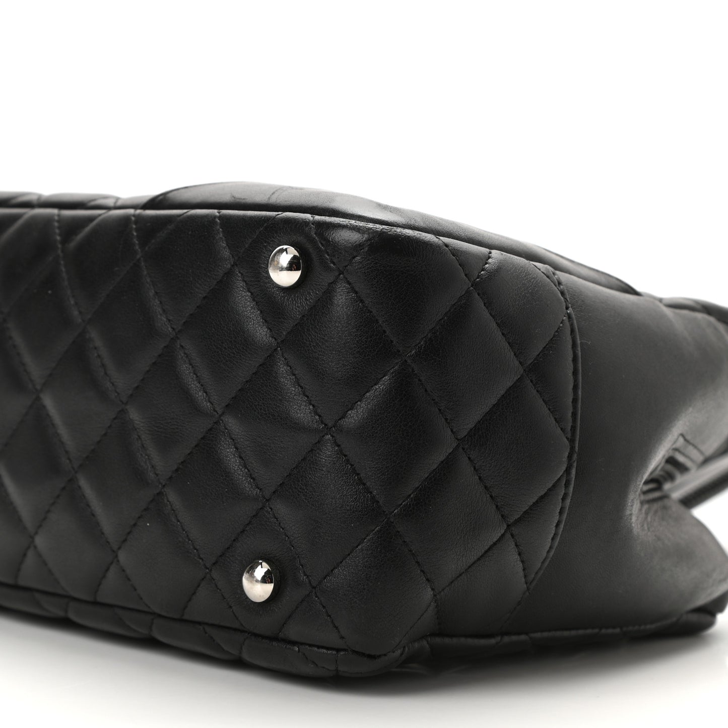 Calfskin Quilted Large Cambon Bowler Black