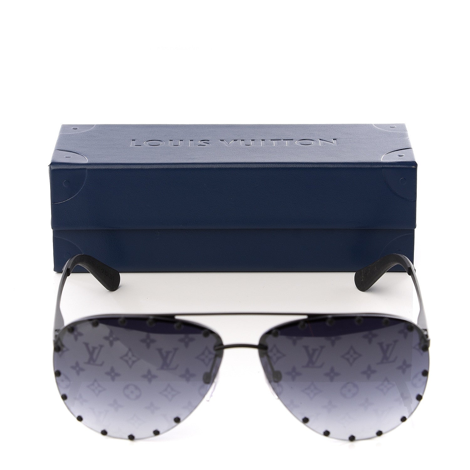 Louis Vuitton Monogram The Party Aviator Sunglasses Z0971U Black 8 of 8