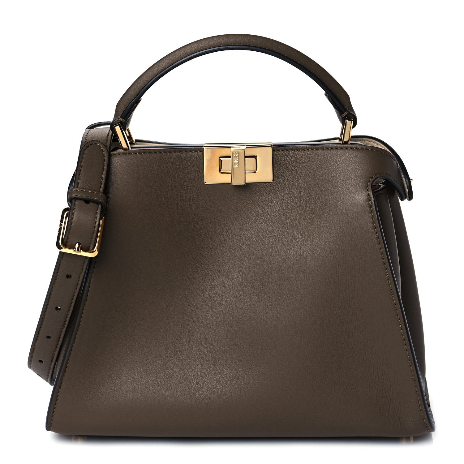Fendi Vitello Tahiti Burro Bi-Color Medium Peekaboo Iconic Essentially Satchel Maya Camelia Confetto 1 of 9