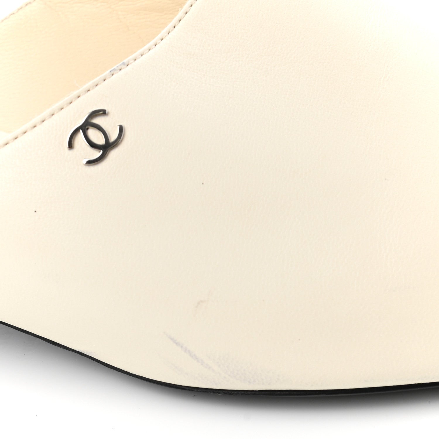 Chanel Lambskin Grosgrain Cap Toe CC Mules 39.5 White Black 13 of 13