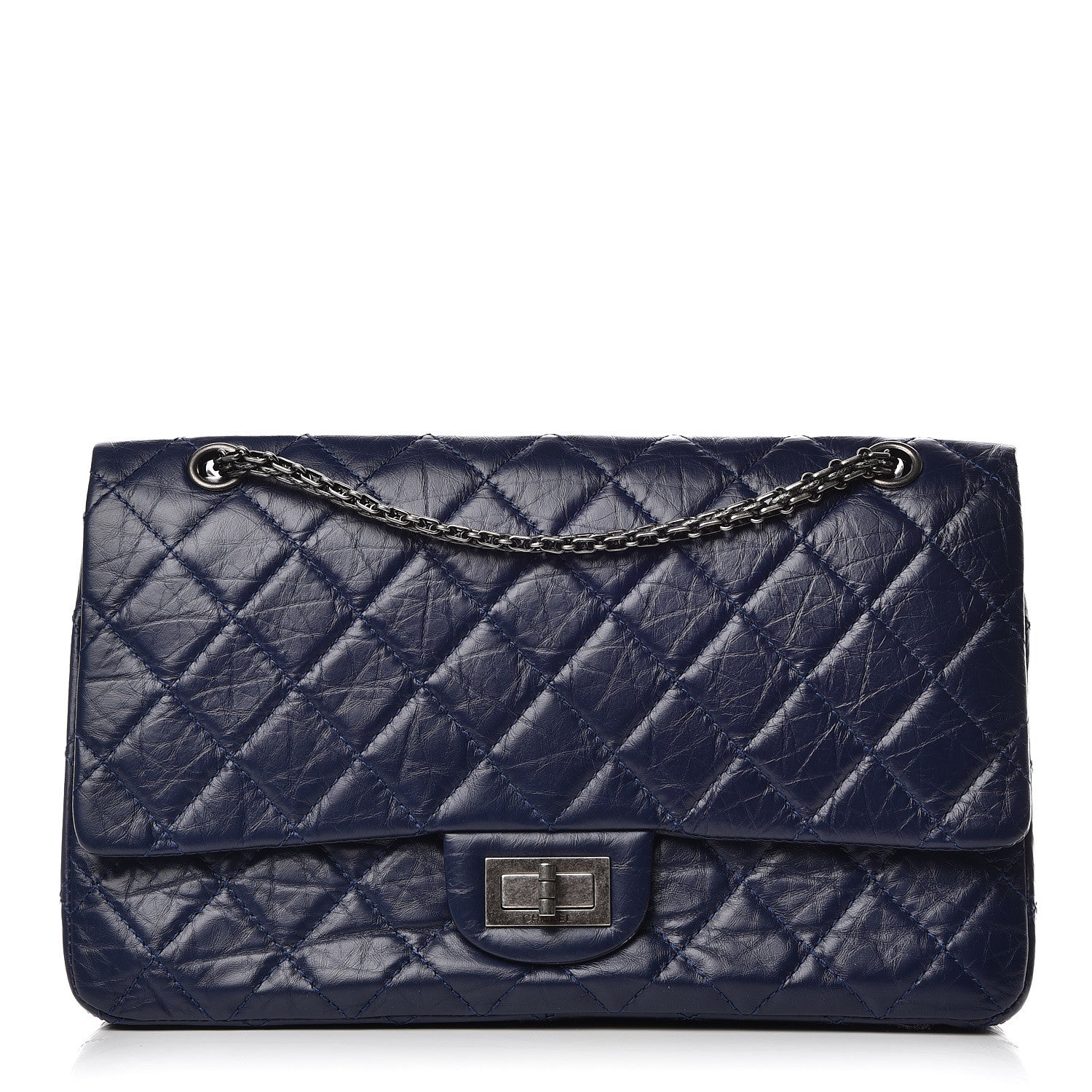 Chanel Aged Calfskin Quilted 2.55 Reissue 227 Flap Dark Blue 2 of 19