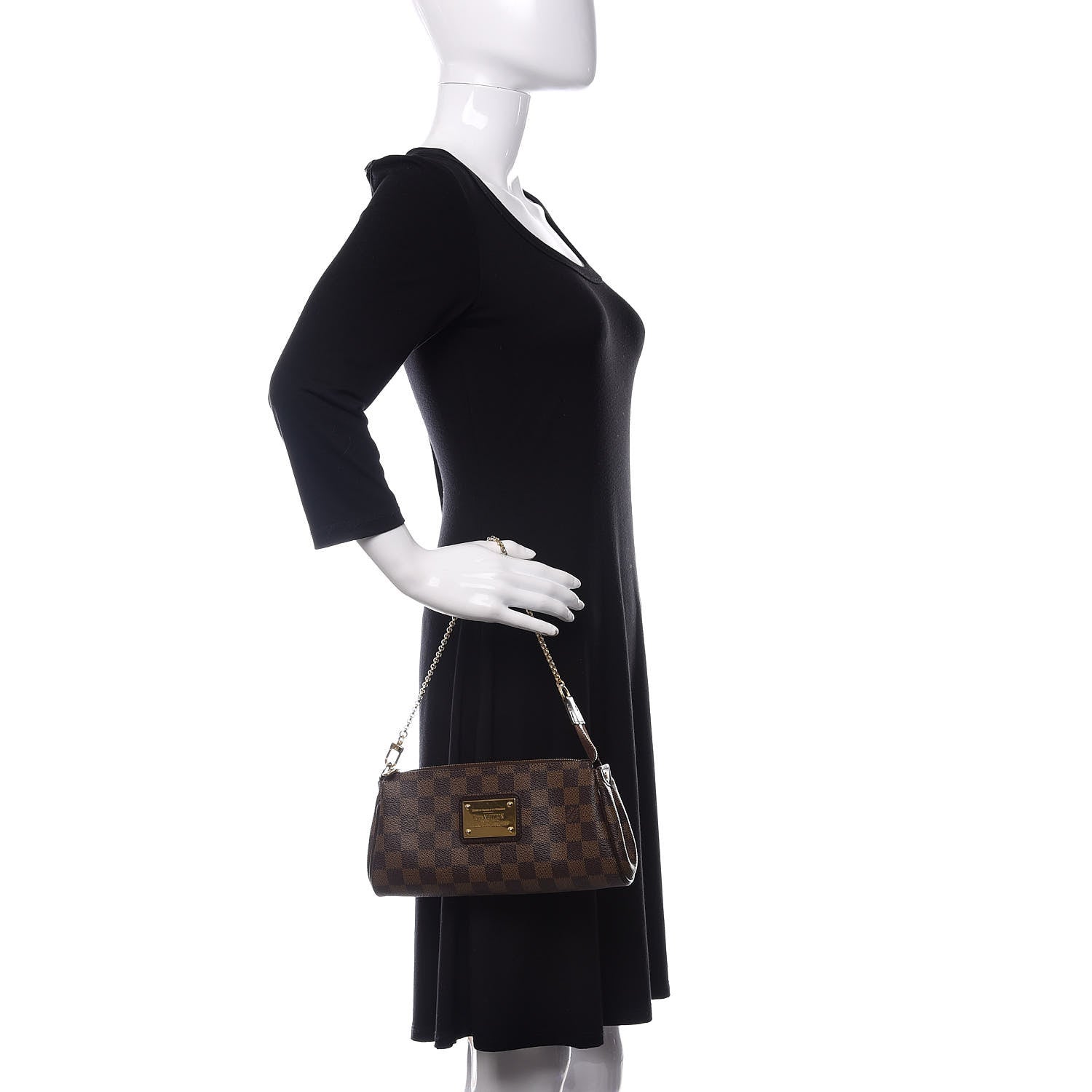 Louis Vuitton Damier Ebene Eva Clutch 2 of 8