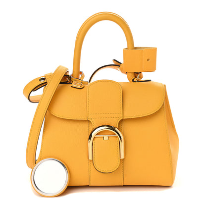 Delvaux Grained Calfskin Mini Brillant Satchel Yellow 1 of 9