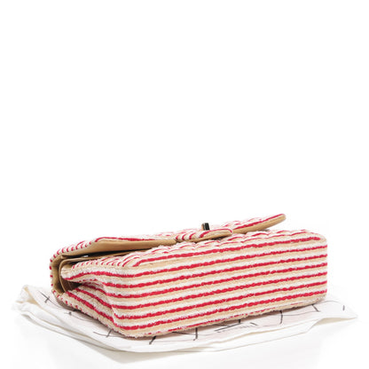 Chanel Jersey Quilted Medium Coco Sailor Flap Red White 5 of 8