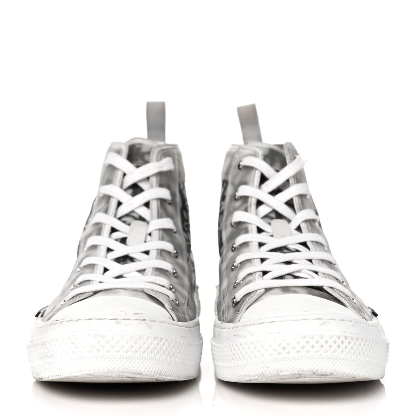 Technical Canvas Oblique Mens B23 High Top Sneakers 43 White Black