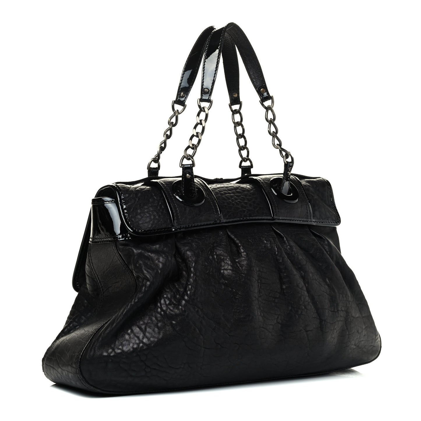 Nappa Patent Large B Bag Black