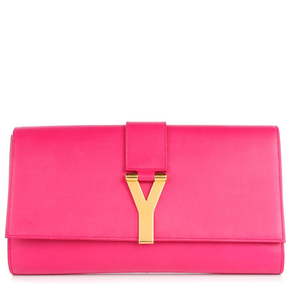 Saint Laurent Calfskin Classic Y Ligne Clutch Fuchsia 1 of 10