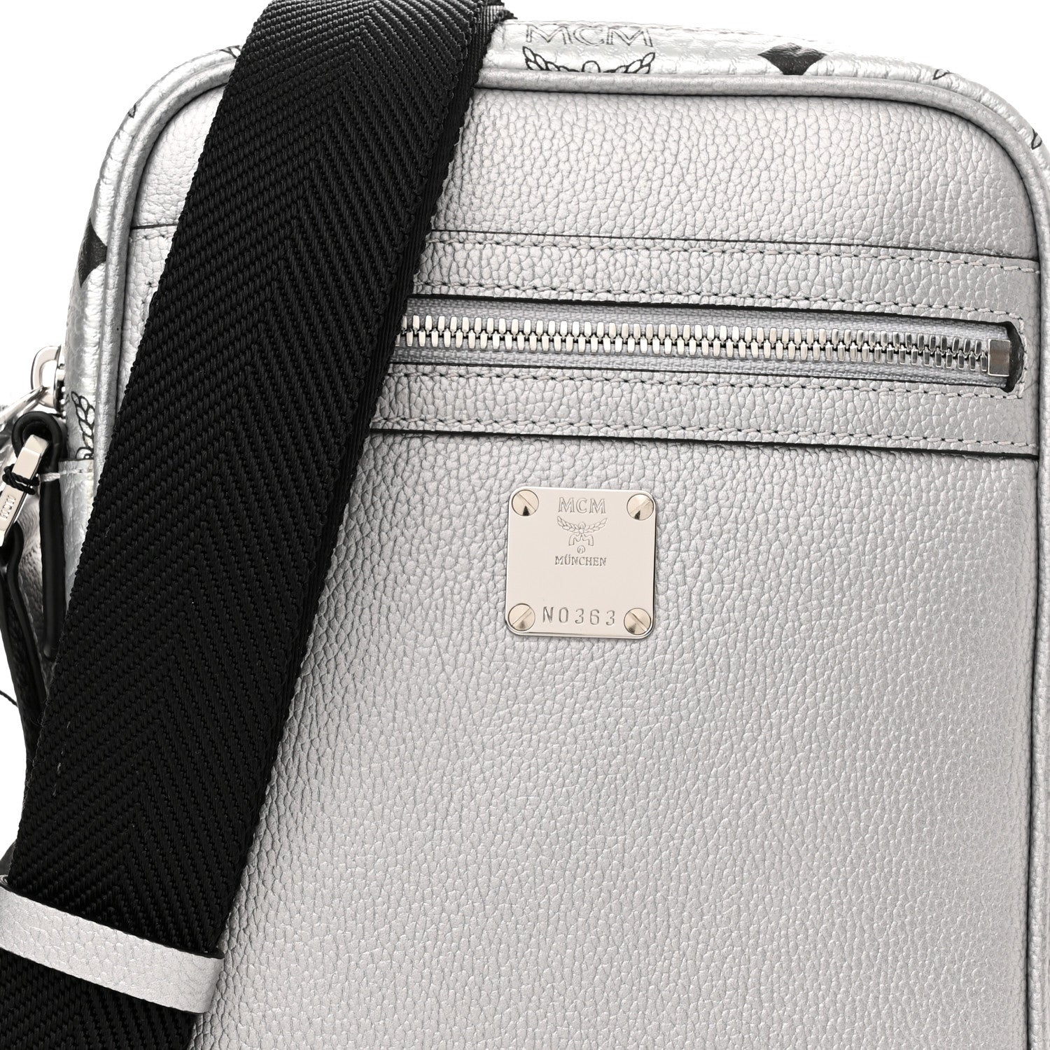 MCM Visetos Klassik Mini Crossbody Bag Silver 7 of 9