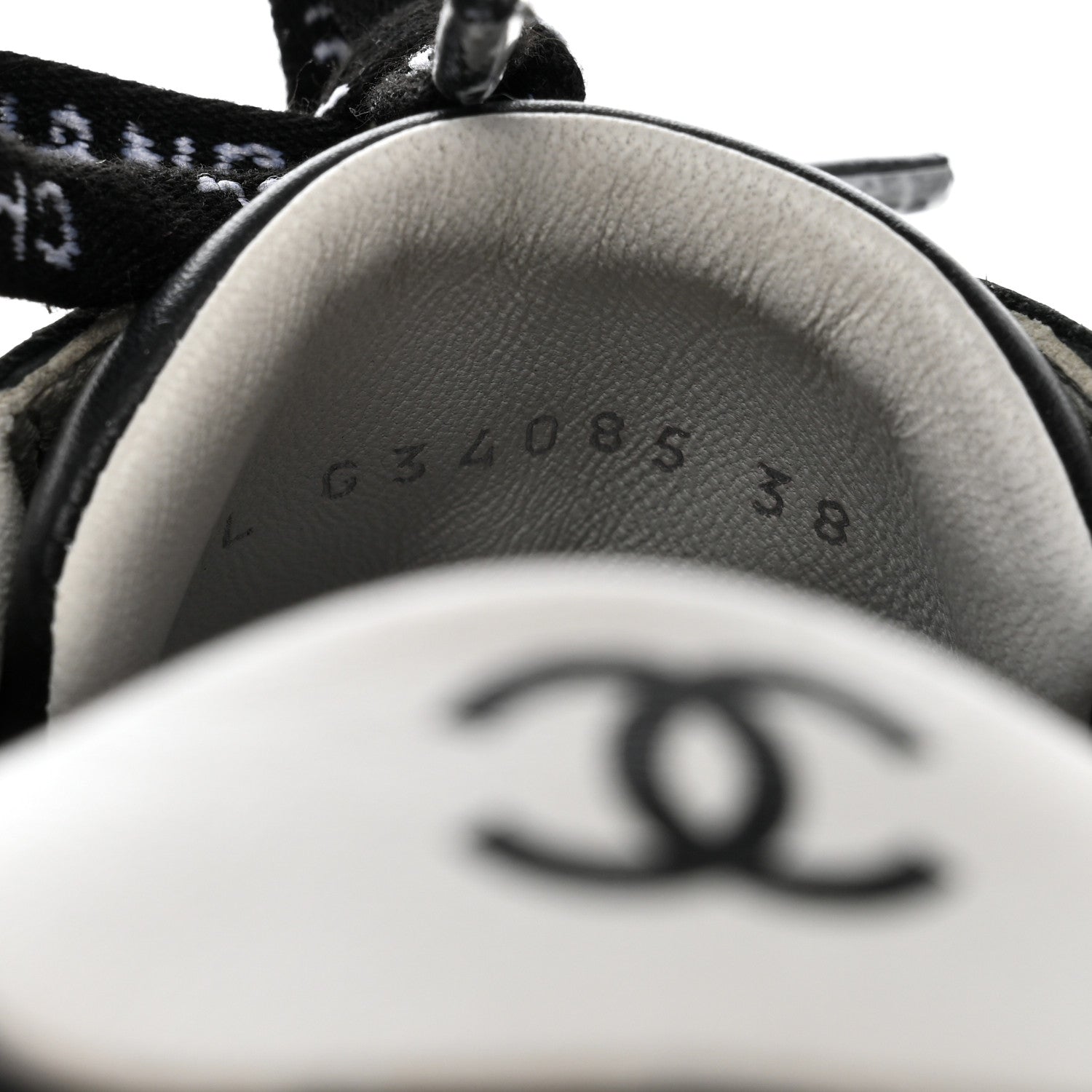 Chanel Calfskin CC Womens Sneakers 38 Black 6 of 9