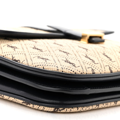 Saint Laurent Canvas Small Le Monogramme Satchel Beige Black 9 of 10