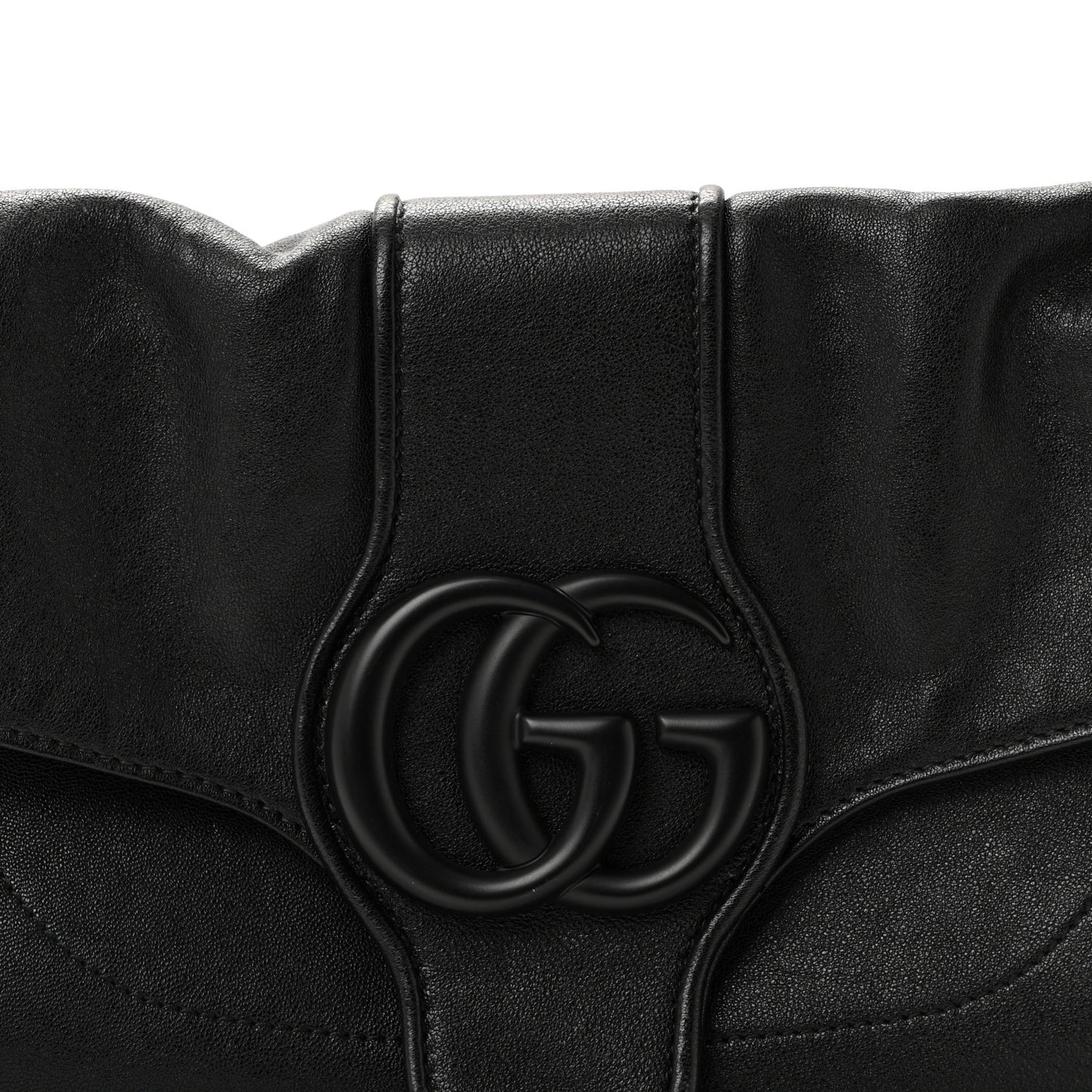 Goatskin Small GG Monochrome Aphrodite Shoulder Bag Black