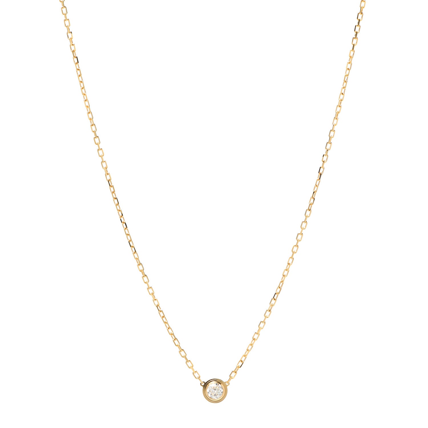 Cartier 18K Yellow Gold Diamond LM D'Amour Pendant Necklace 1 of 7