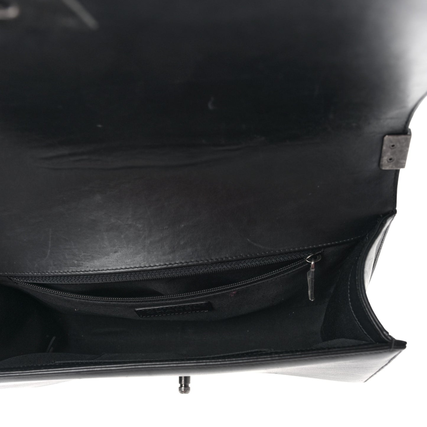 Lambskin Chevron Quilted New Medium Boy Flap Black