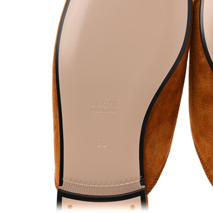 Gucci Suede Cachemire Malaga Kid Womens Princetown Slippers 36 Blondie Cognac 6 of 9