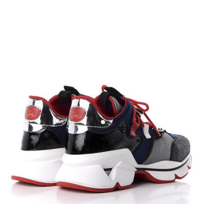 Christian Louboutin Neoprene Patent Glitter Wet Red Runner Flat Sneakers 46 Version Multi 4 of 8