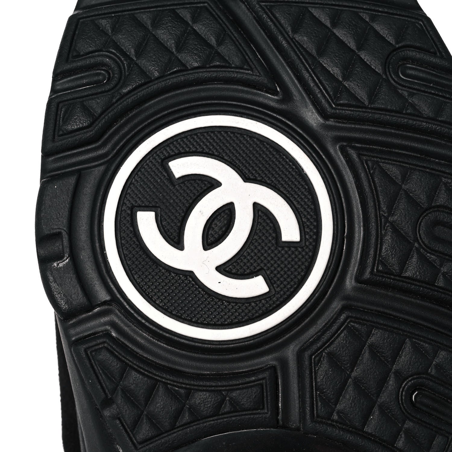 Chanel Fabric Calfskin Suede CC Sneakers 38 Black 6 of 9