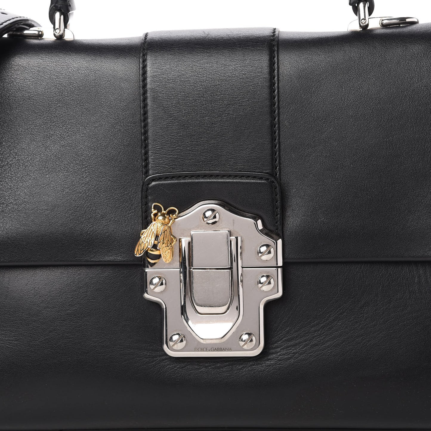 Calfskin Small Lucia Satchel Black