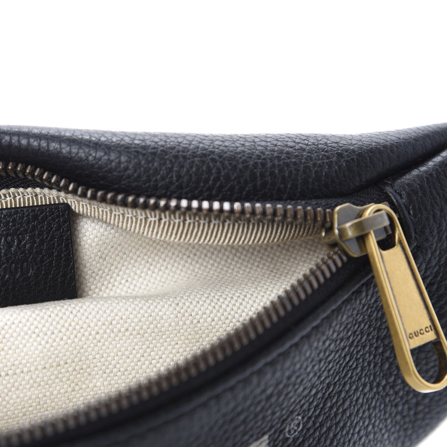 Grained Calfskin Small Logo Belt Bag Black