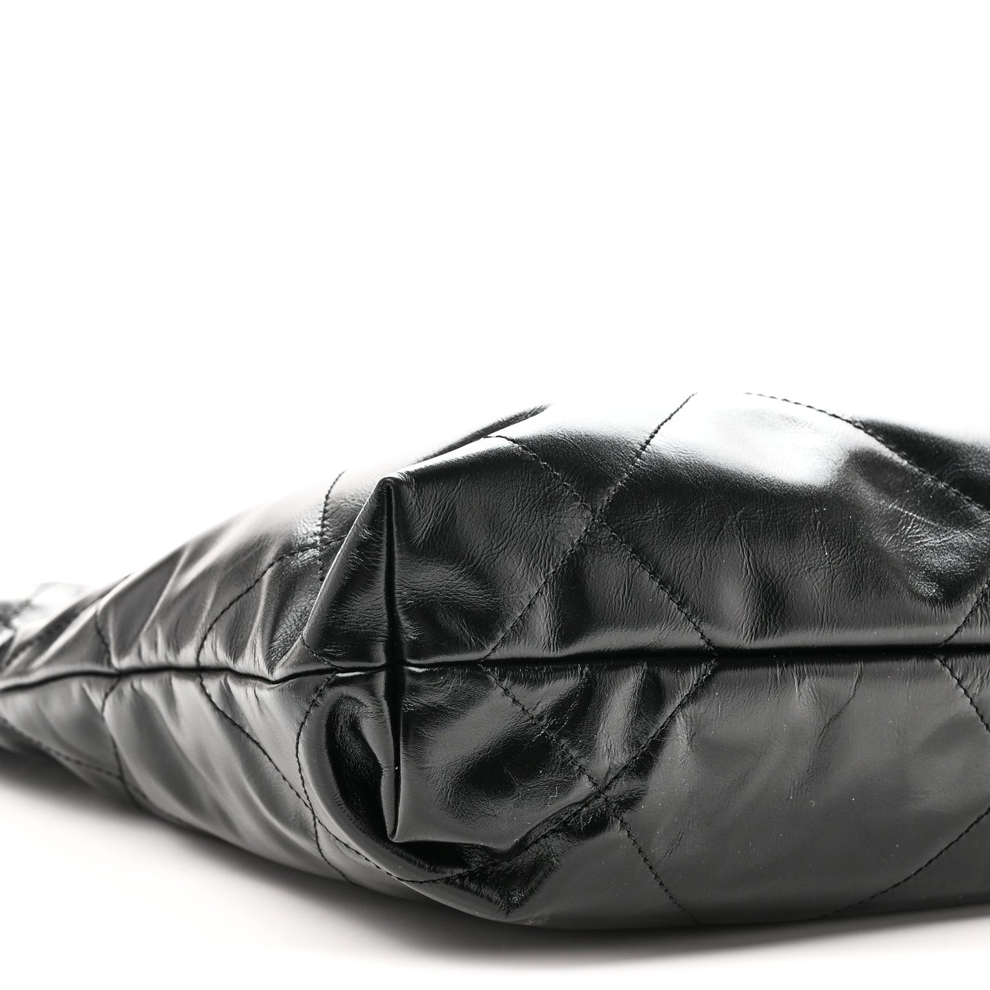Shiny Calfskin Quilted Small Chanel 22 Black